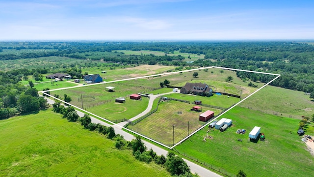 drone / aerial view featuring a rural view