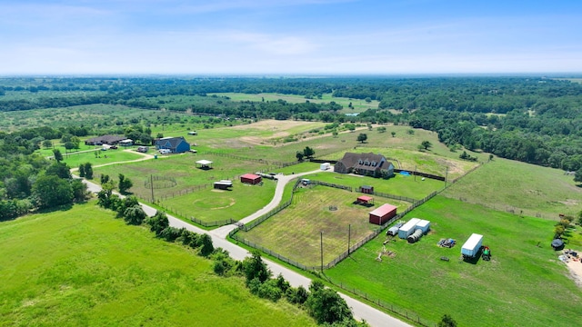 drone / aerial view with a rural view