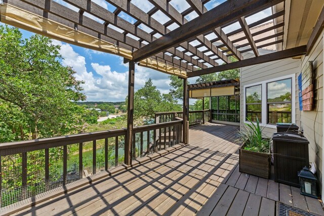 deck with a pergola