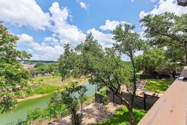 exterior space featuring a water view