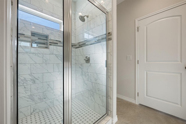 bathroom featuring walk in shower