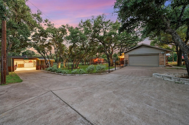 view of single story home