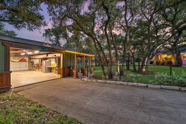 exterior space with an outdoor kitchen and water heater