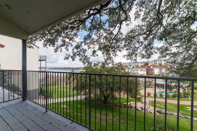 balcony with a water view