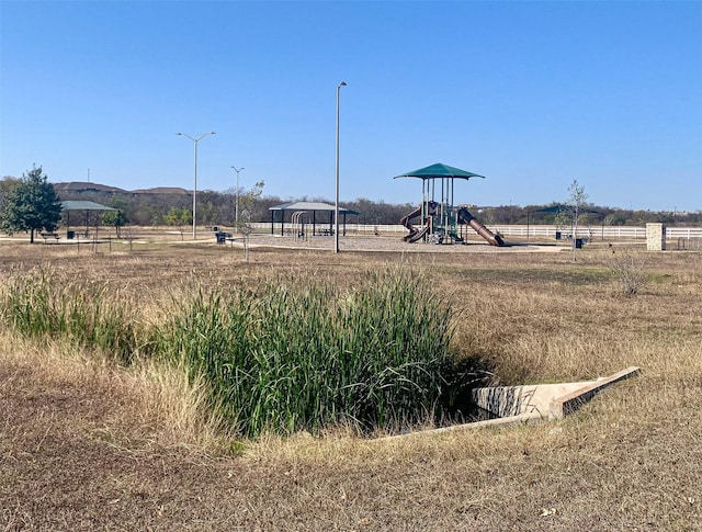 exterior space featuring a playground