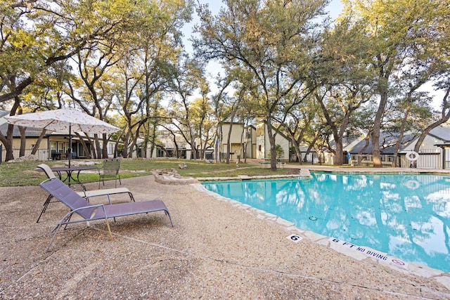 view of pool with a patio area