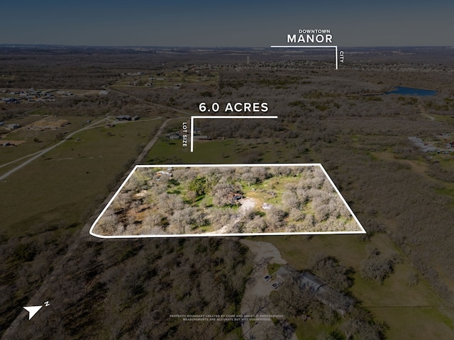 aerial view with a rural view