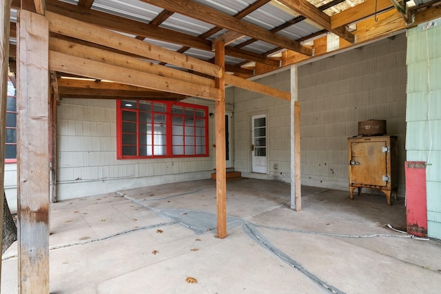 interior space featuring concrete flooring