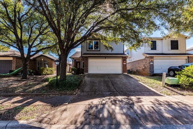 front facade with a garage