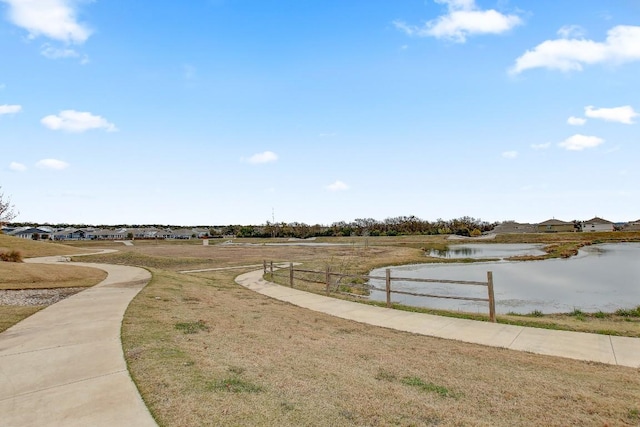 exterior space featuring a water view