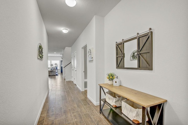 hall featuring hardwood / wood-style flooring