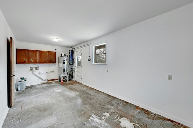 garage featuring electric water heater