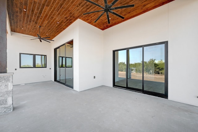 view of patio / terrace featuring ceiling fan