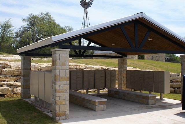 view of property's community featuring mail boxes