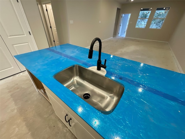 details with sink and concrete floors