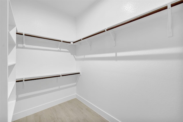 spacious closet with light wood-type flooring