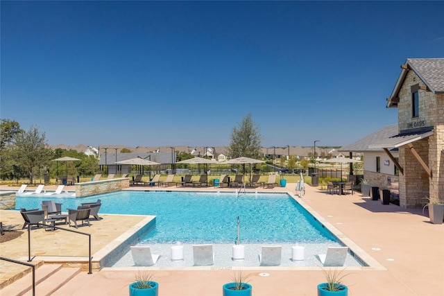 view of pool with a patio area