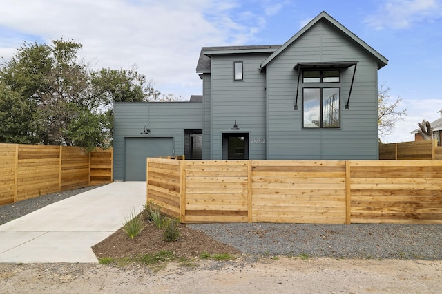 view of front of house with a garage