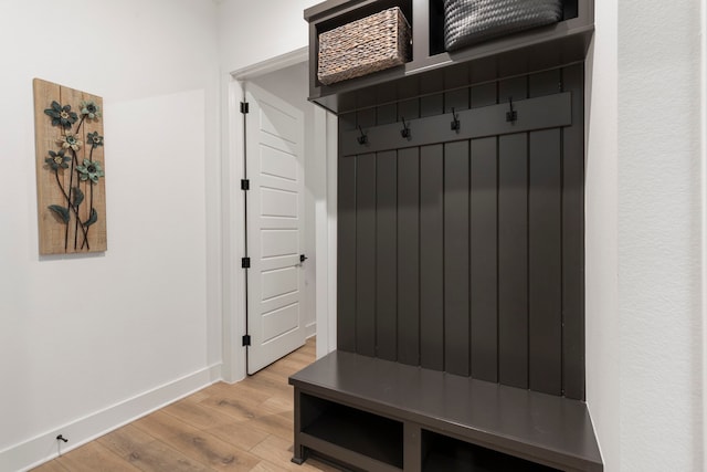 mudroom featuring light hardwood / wood-style floors