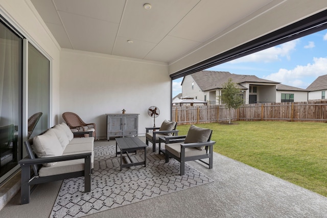 view of patio / terrace with an outdoor hangout area