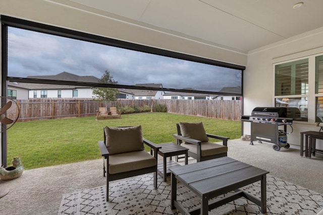 view of patio / terrace featuring a grill