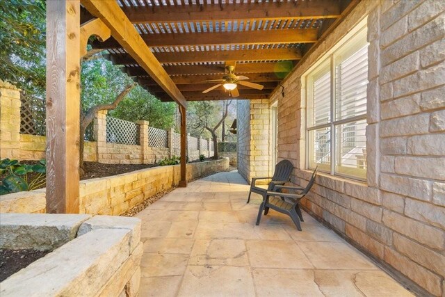 9 Sunset Park Cv, Lakeway, TX 78734 - view of patio / terrace with ceiling fan
