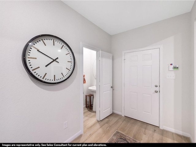 entryway featuring light hardwood / wood-style flooring