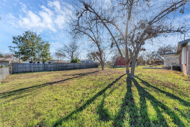 view of yard featuring central AC