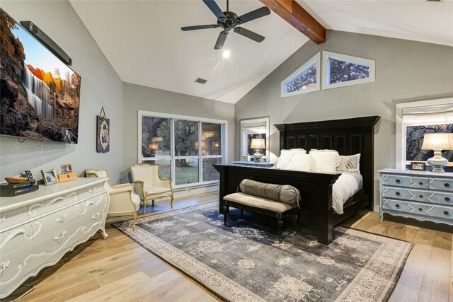 222 Winn Valley Dr, Wimberley, TX 78676 - bedroom featuring wood finished floors and a ceiling fan