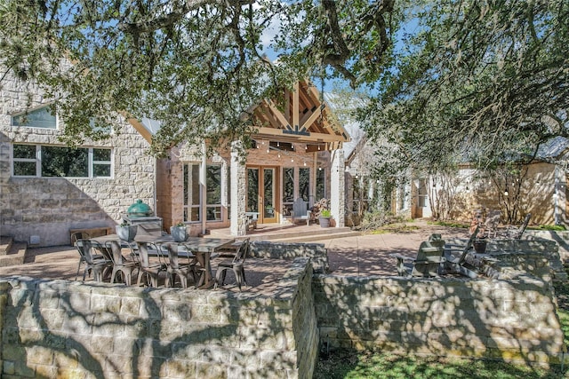 view of patio / terrace featuring french doors