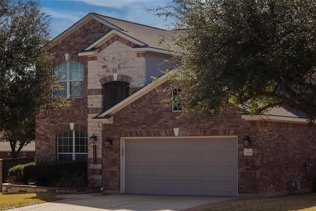 view of front of house with a garage