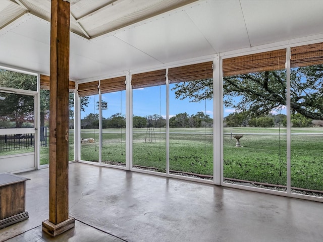 view of unfurnished sunroom