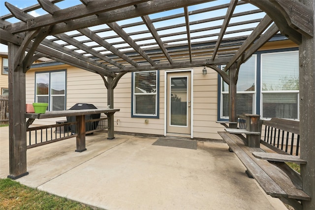 view of patio with a pergola