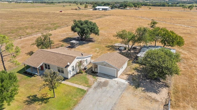 drone / aerial view featuring a rural view