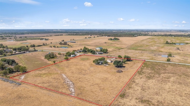 bird's eye view with a rural view