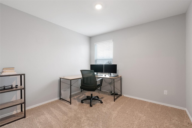 office space featuring light colored carpet