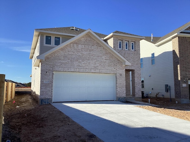 front facade with a garage