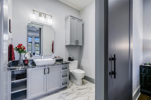 bathroom with toilet and vanity