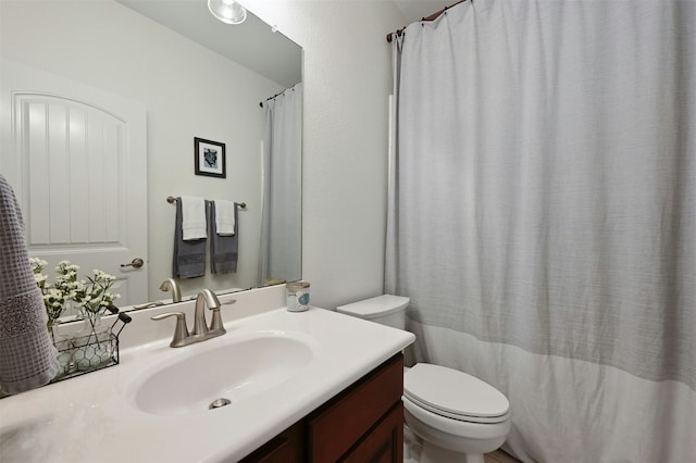 bathroom with toilet and vanity