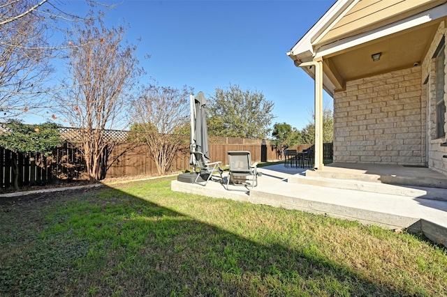 view of yard featuring a patio area