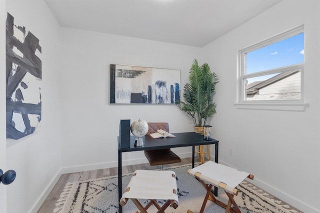 office featuring hardwood / wood-style flooring