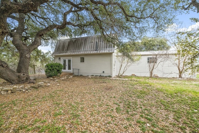 back of property with french doors