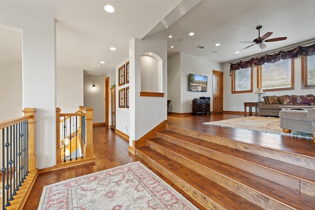 hall featuring dark hardwood / wood-style flooring