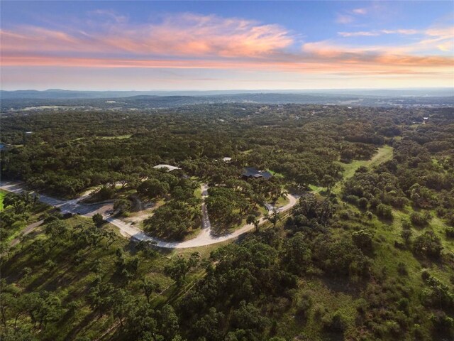 view of aerial view at dusk