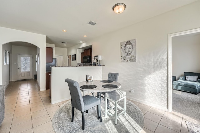 view of tiled dining room