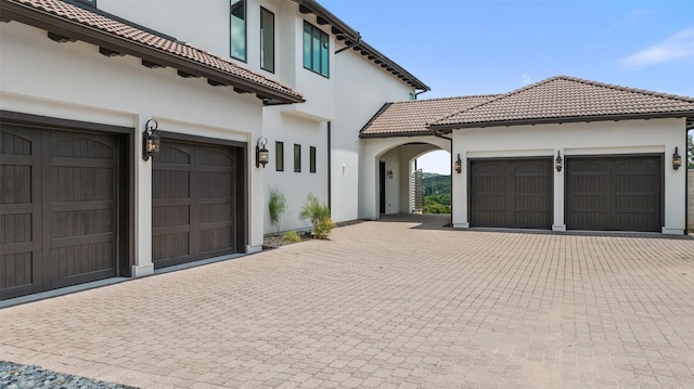 view of front of house with a garage