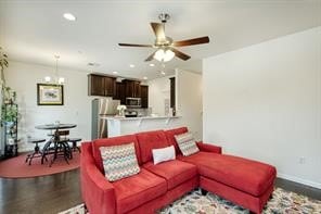 living room featuring hardwood / wood-style flooring