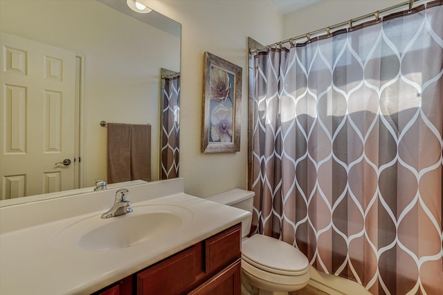 bathroom with toilet and vanity