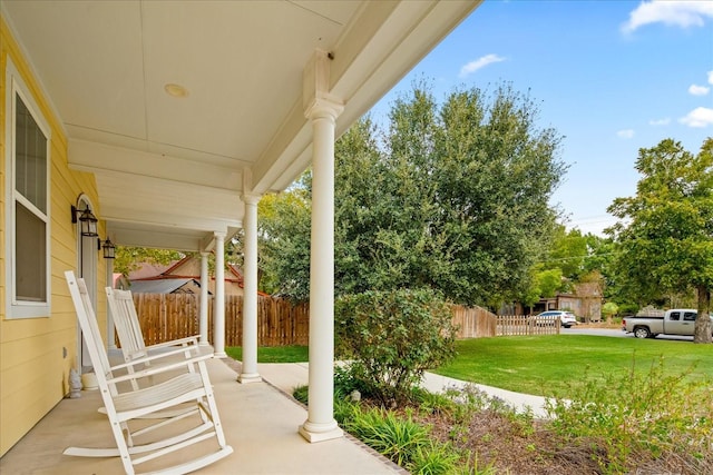 view of patio with a porch