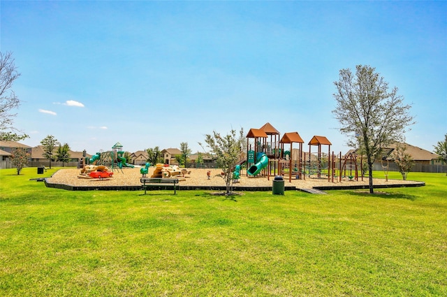 view of play area with a lawn